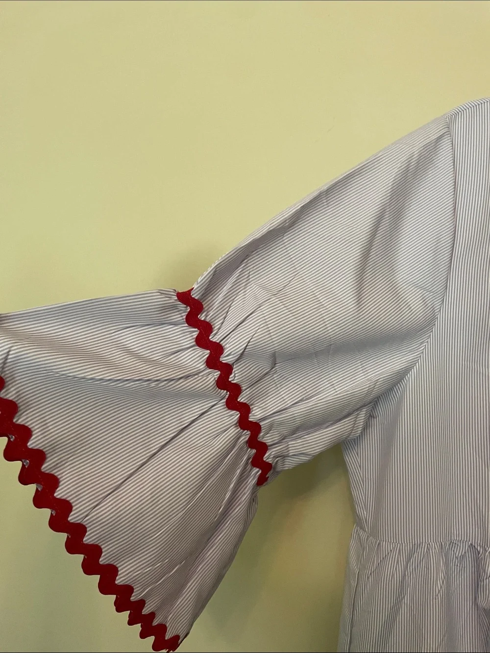 Amazon White Maxi Dress with Red Ric Rac Trim - Picture 4 of 9